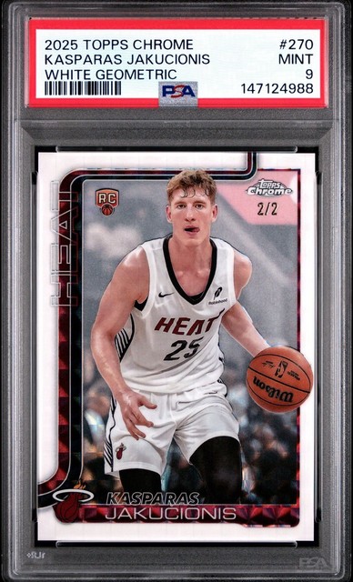 2025 TOPPS CHROME | WHITE GEOMETRIC 2/2 KASPARAS JAKUCIONIS 270 PSA 9