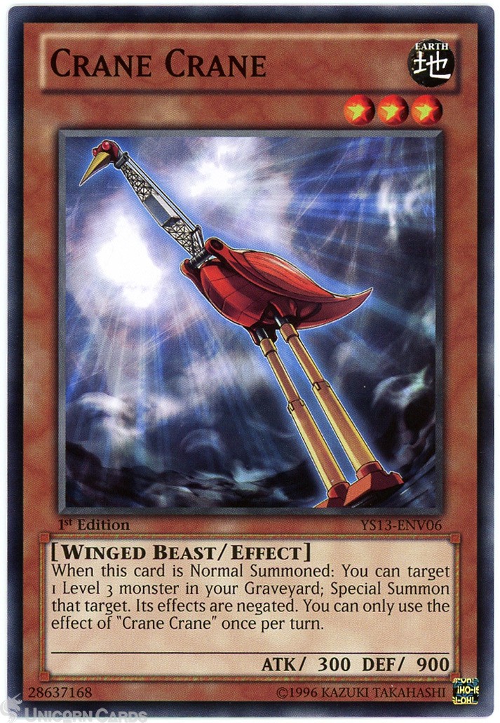 YS13-ENV06 Crane Crane 1st Edition Mint YuGiOh Card