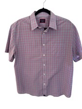 UNTUCKit Men s Short Sleeve Blue Red Plaid Bu...