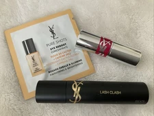 YSL ROUGE VOLUPTE Candy Glaze 02 Double Care Balm MINI & Lash Clash Mascara +