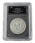 1962 Canadian Silver Dollar - Voyageur Canoe - Sealed Case 80% Silver