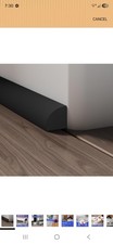 Flexible Quarter Round Molding, 79 "Peel and Stick Rubber Trim, black