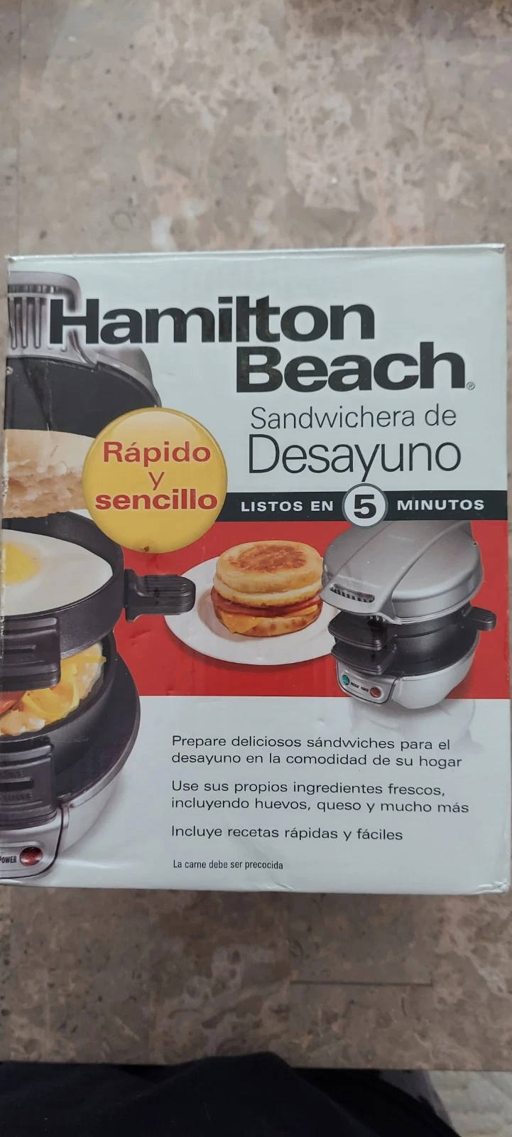 HAMILTON BEACH QUICK AND EASY BREAKFAST SANDWICH MAKER