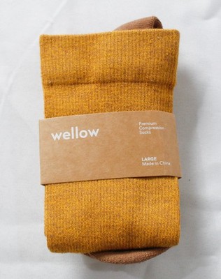 Wellow Unisex Premium Seamless Soft Compression Socks ZG3 Golden Large NWT
