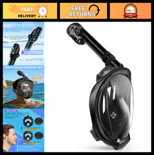 Full Face Snorkel Mask for Adults - Dry Top System, Anti-Fog, Wide View Design