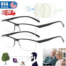 1/2Pairs Reading Glasses Men,Blue Light Blocking Readers,Anti Eyestrain Computer