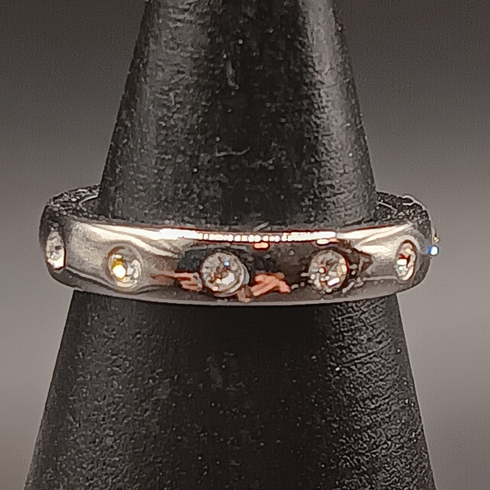 Joan Rivers Silver Tone Band Stackable Ring With … - image 2