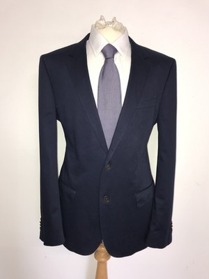 HUGO BOSS - Mens NAVY BLUE COTTON SUIT - 42 Reg - W36 L33 - GORGEOUS
