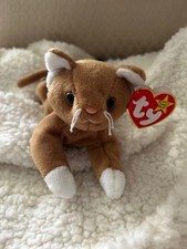TY "NIP" THE GOLDEN CAT BEANIE BABY, RETIRED, MWMT, PRISTINE COLLECTOR CONDITION