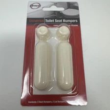Toilet Seat Bumpers, White Rubber, Adhesive 10062