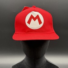 Official Nintendo Super Mario Bros Red Hat Adult Snapback Cap M Logo Baseball