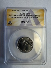    2026 Declaration of Independence QUARTER   July 4th Privy MS66 ANACS PRESALE