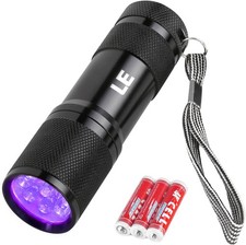 Lighting EVER Black Light Flashlight, Small UV Lights 395nm, 1 Pack,