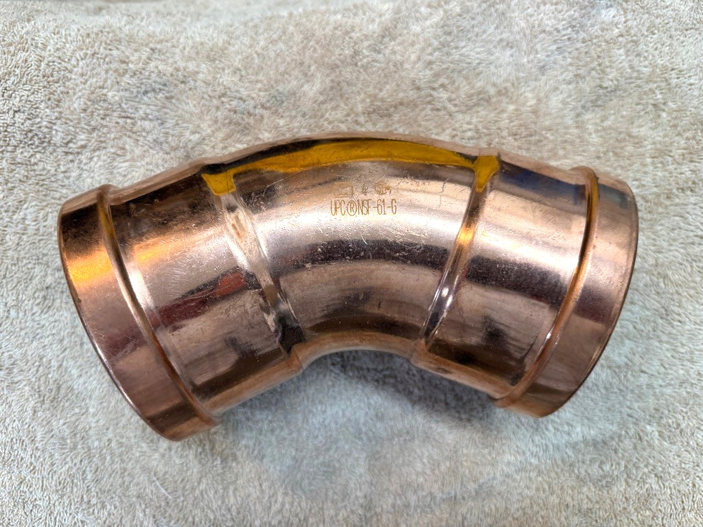 Milwaukee Valve 4" PCM606 45 DEG ELBOW Copper XL-C Ultra Press * New * EXC $$