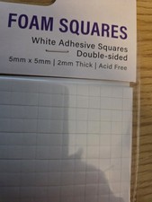 Dot and Dab - Foam Pads Self Adhesive Squares x 1600 Pieces -2mm Depth - Black