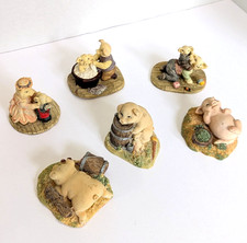 Lot of 6 Vintage Ceramic Pig Figurines Anthropomorphic Collectibles