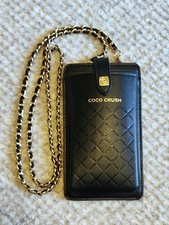 Chanel GWP Coco Crush Phone Holder Case with Removable Chain Black 