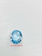 Blue Topaz Briolette Both Side Checker Oval Cut 15x11 MM 1 Pcs Loose Gemstone