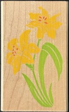 Rare Rubber Stampede Posh Impressions Day Lily Lilies Rubber Stamp