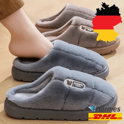 NORDHAUS Hausschuhe Winter Pantoffeln Dicke Sohle Warm Rutschfest Slippers Herren Damen