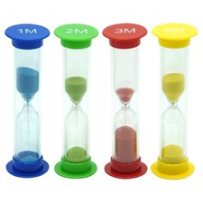 TeacherFav Sand Timer for Kids Set of 4 Small Colorful Multi Hour Glass Acryl...