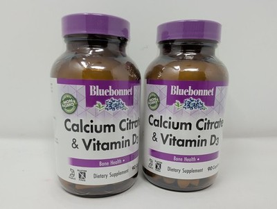 Bluebonnet Calcium Citrate Magnesium & Vitamin D3 180 Caplets Total [EXP 12/27]