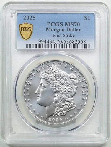2025 $1 Morgan Silver Dollar MS70 PCGS 53682568 First Strike