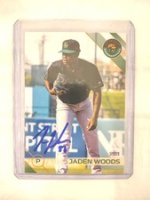 Jaden Woods Signed IP 2024 Greensboro Grasshoppers Rc Rookie Pirates Auto