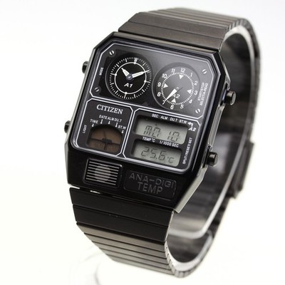 Citizen Ana-Digi Temp JG2105-93E Schwarz Analog Digital Herrenuhr Edelstahl