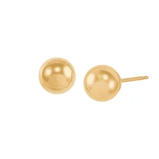 Finecraft 8 mm Ball Stud Earrings in 10K Yellow Gold