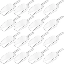 16 Pcs Hestya Multi Purpose Clear Plastic Scoops for Candy Buffet Transparent 