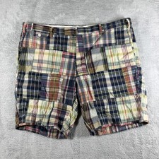 VTG Polo Ralph Lauren Shorts Mens 38 Patchwork India Madras Plaid Chino Preppy