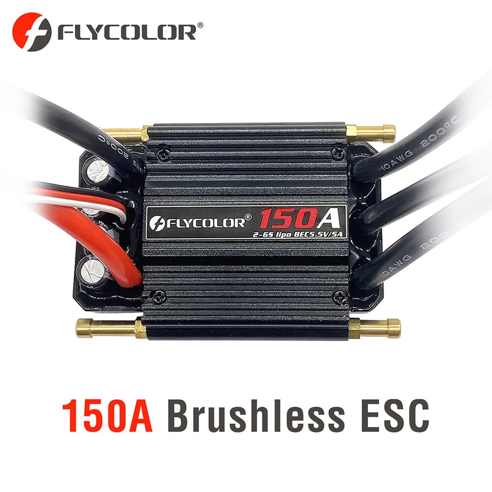 Flycolor 150A Brushless Waterproof ESC 2-6S for RC Electric Gasoline Jet Boats