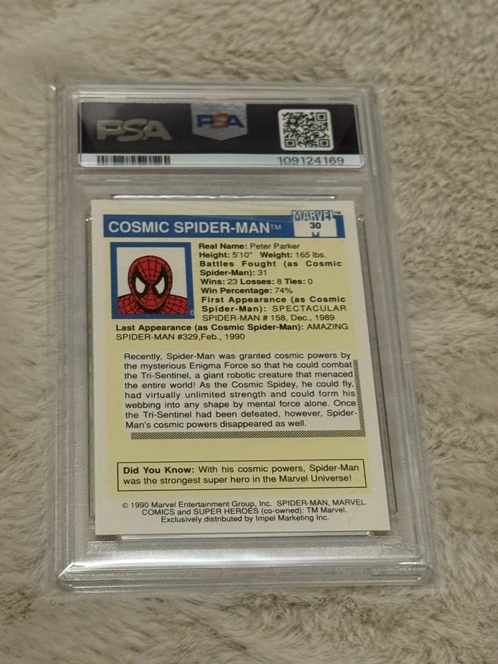 1990 Marvel Universe Cosmic Spider-Man #30 PSA 10 GEM MINT - Image 2 of 2