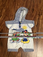 Disney Vintage Baby Mickey Mouse Donald Beach Romper 90's Size 0-6 Months