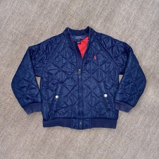 Polo Ralph Lauren Quilted Puffer Jacket Kids 4T Navy Blue Full Zip Insulated