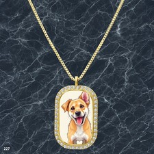 New Cute Dog Puppy Pendant Necklace Graphic Design Elegant Gold Tone Nice