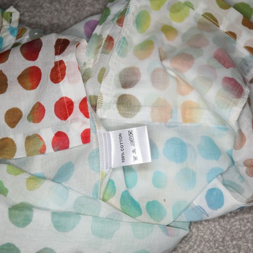 Blusa Ralston Talla Pequeña Blanca Colorido Patrón Calce Relajado Bolsillo con Botones - Imagen 15 de 17