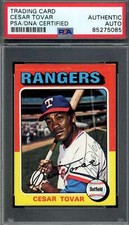 Cesar Tovar PSA DNA Vintage Signed 1975 Topps Mini Autograph