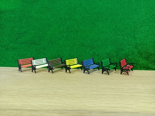 Ekstra Model 10 Pcs of O Scale 1:50 Park Chair Bench Settle - Colors Available - Picture 8 of 16