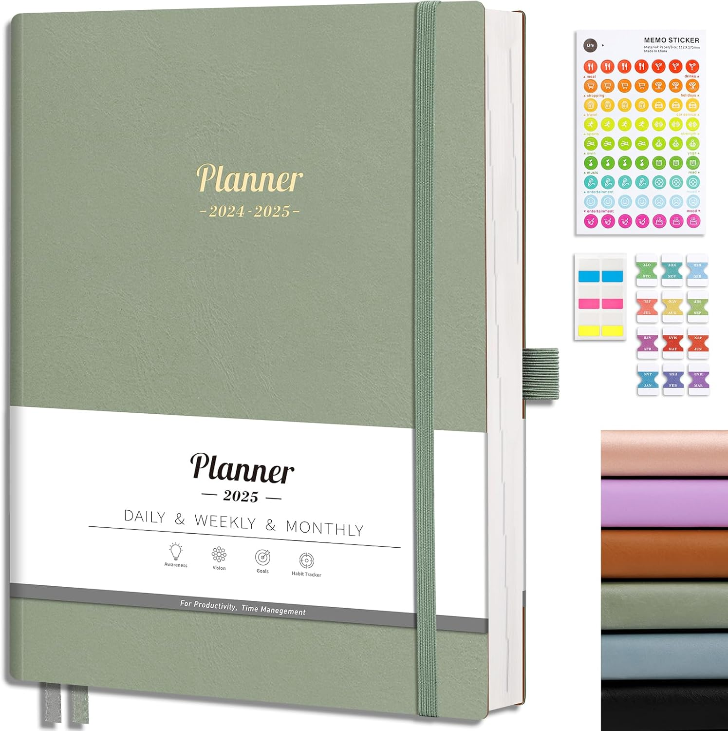 2025 Planner, Weekly and Monthly Planner 2025-2026, Calendar Planner 15-Months J