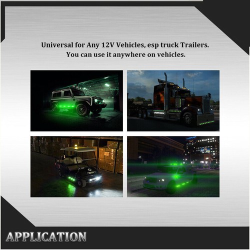 10x Green 3.8" LED Marker Light for Truck Trailer Boat Neon Side Clearance Light - Picture 9 of 11