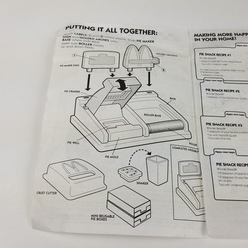Mattel McDonalds Pie Maker Replacement Instruction Sheet Book Manual Only NO TOY - Picture 3 of 6