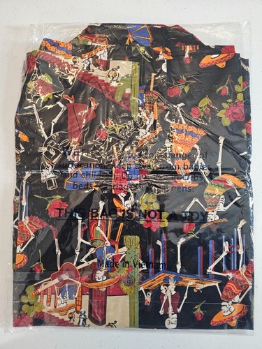 David Carey Originals Day of The Dead Skeletons Hawaiian Shirt Men's Large - Picture 3 of 3
