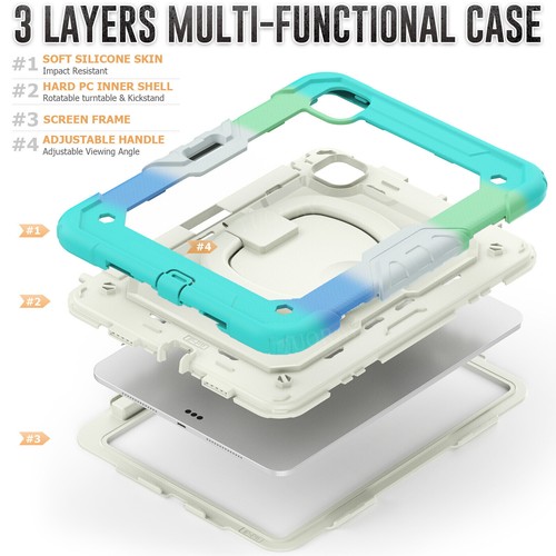 For iPad Air 1 2 9.7 5/6th 10th/9th/8th/7th Gen Pro Air 11 Heavy Duty Stand Case - Picture 187 of 220