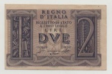 ITALY 2 LIRE 1939 PICK 27 LOOK SCANS