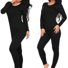 Thermal Underwear Women Long Johns Set Base Layer Ski Winter Warm Top & Bottom