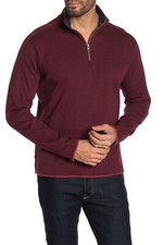 Robert Graham Elliot Quarter Zip Pullover Sweater BERRY LARGE