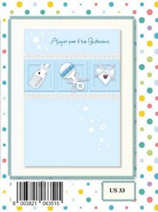 Biglietto Auguri Battesimo Bambino Con Applicazioni Celeste Ebay