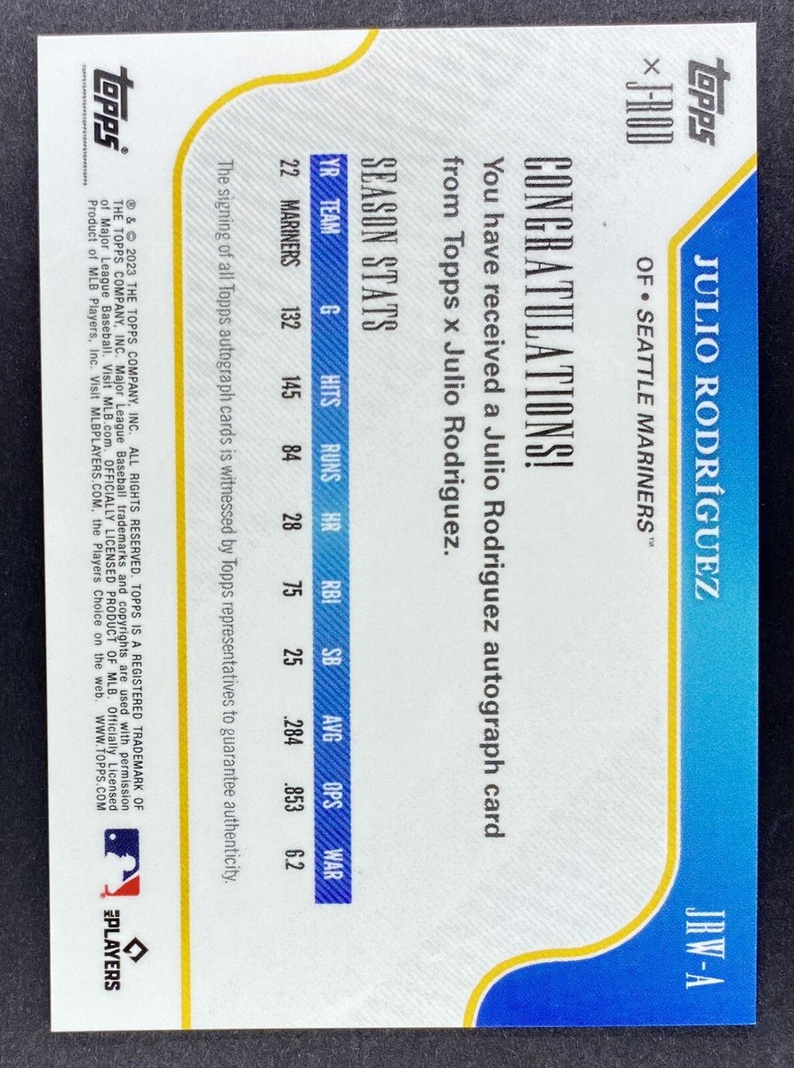 2023 Topps x J-Rod Show Out Collection JULIO RODRIGUEZ Foil